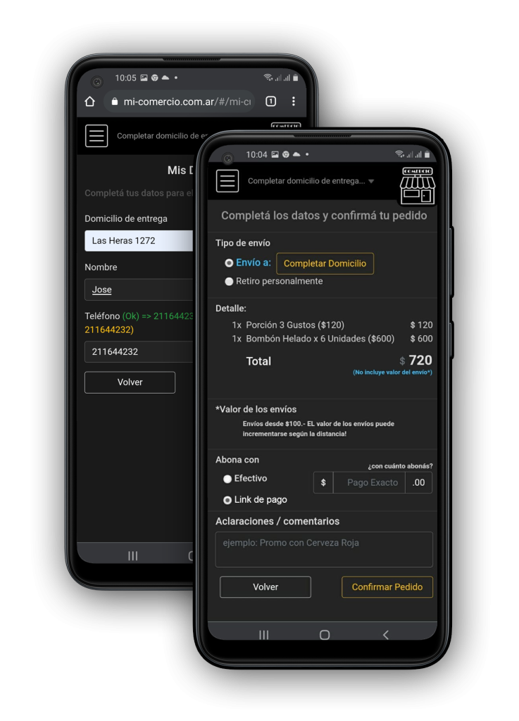 Notificaciones de pedidos de Dinestra por WhatsApp en el celular